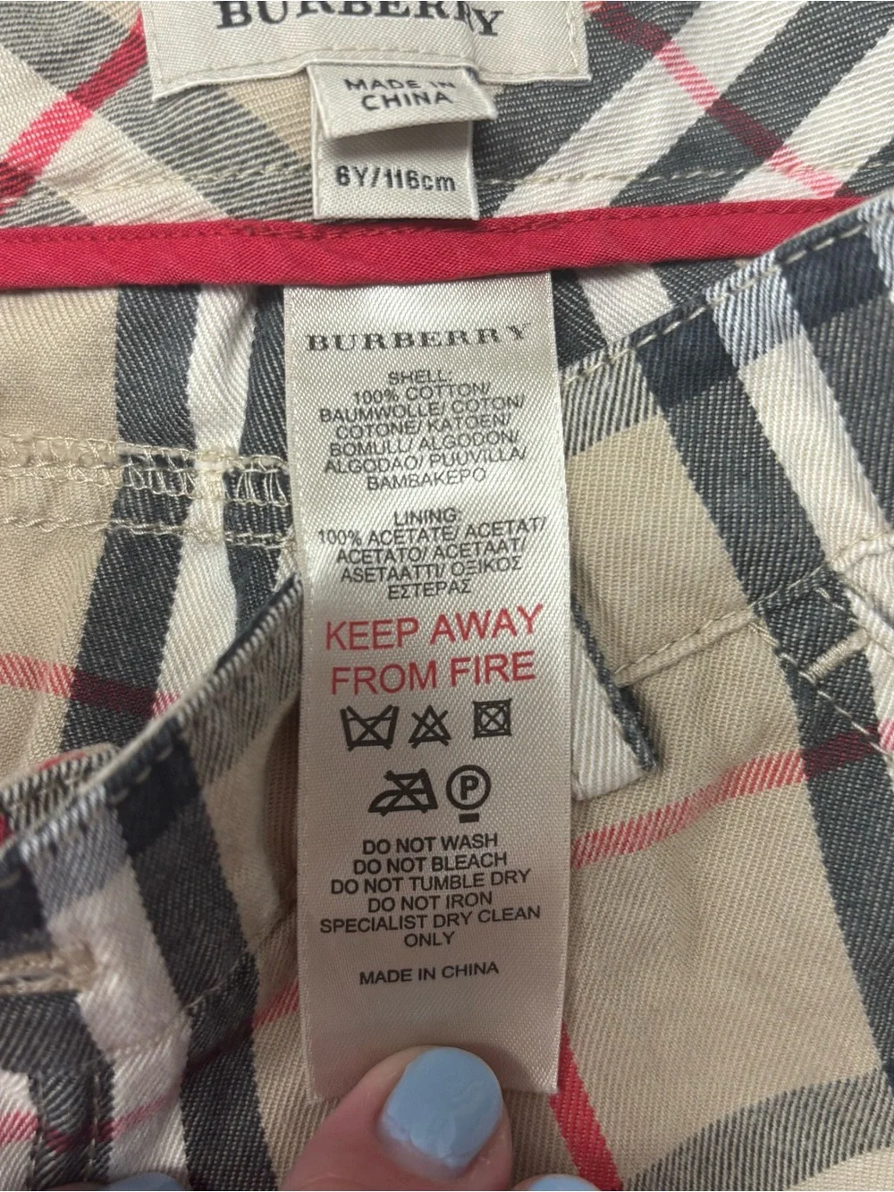 Burberry Oscar check shorts